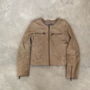 Soft suede cafe racer jacket